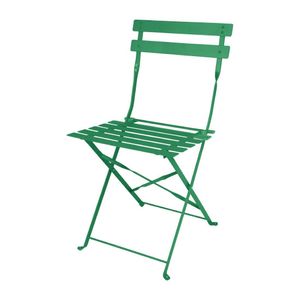 Bolero Perth Forest Green Pavement Style Steel Folding Chairs (2 Pack) - HZ364 - 1