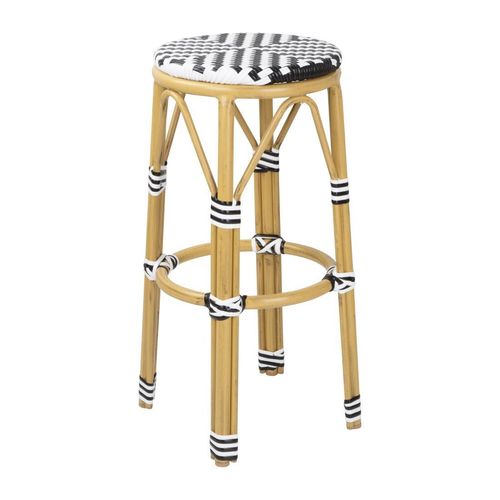 Bolero Parisian Style PE Rattan Bar Stools Black (2 Pack) - HZ144 - 1