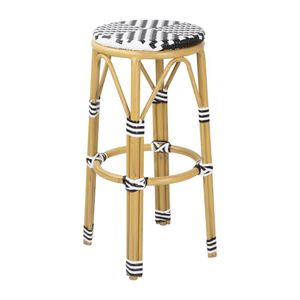 Bolero Parisian Style PE Rattan Bar Stools Black (2 Pack) - HZ144 - 1