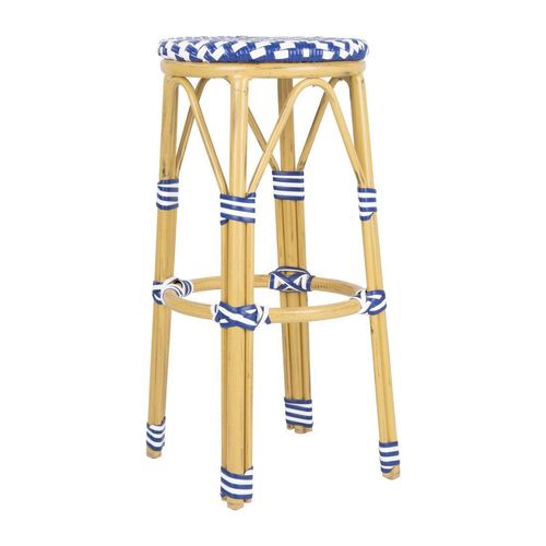 Bolero Parisian Style PE Rattan Bar Stools Blue (2 Pack) - HZ145 - 5
