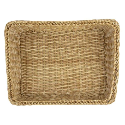 Olympia Polywicker Rectangular Display Basket Light Brown 525x385mm - JA356 - 3
