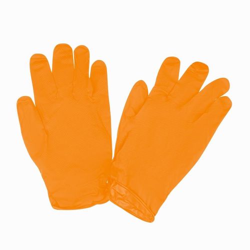 Grippaz HD Nitrile Powder-Free Disposable Gloves Orange 9/L (50 Pack) - JE602-L - 3