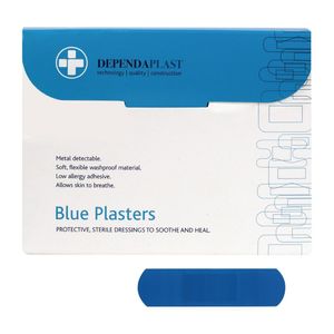 Dependaplast Blue Food Area Plasters 7.5x2.5cm (Pack 100) - JF013 - 1