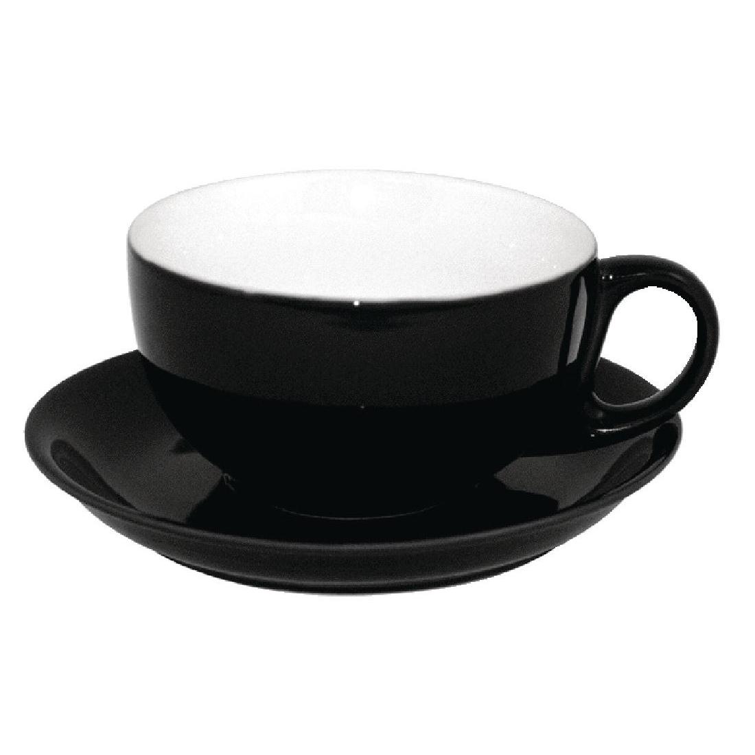 U865 - Olympia Cafe Cappuccino Saucers Black - Case 12 - U865