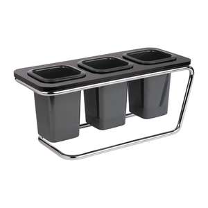 CW191 - APS Triple Cutlery Holder Black - Each - CW191