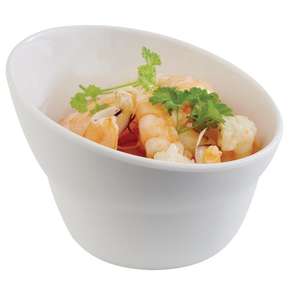 GN587 - APS Tierra White Slanted Bowl 100mm - Each - GN587