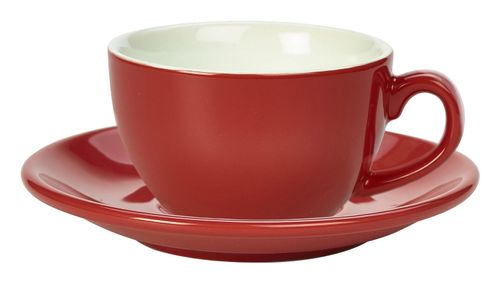 Genware Porcelain Red Saucer 13.5cm/ 5.25 (Pack of 6) - 182113R - 2
