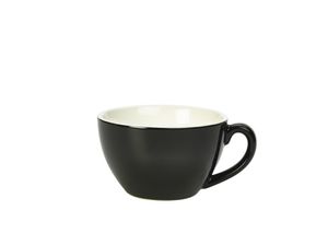 Genware Porcelain Black Bowl Shaped Cup 34cl/ 12oz (Pack of 6) - 322134BK - 1