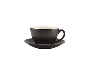 Genware Porcelain Matt Black Saucer 16cm/ 6.25 (Pack of 6) - 182115MBK - 3