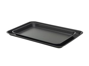 Galvanised Steel Tray 31.5x21.5x2cm Matt Black (Pack of 12) - GST3121BK - 3