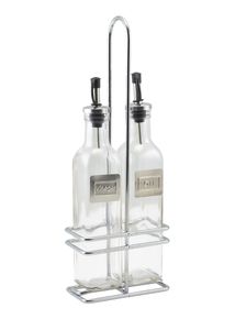 Square Glass Oil & Vinegar With Chrome Stand - 2016 - 1