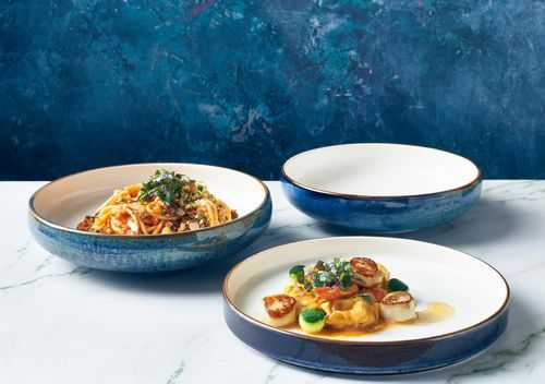 Terra Porcelain Aqua Blue Two Tone Presentation Plate 26cm (Pack of 6) - PRT-PBL26 - 9