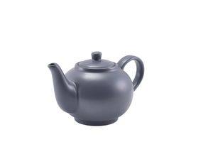 GenWare Porcelain Matt Grey Teapot 45cl/ 15.75oz (Pack of 6) - 393945MG - 1