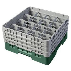 Cambro H215mm Green 16 Compartment Camrack - 1