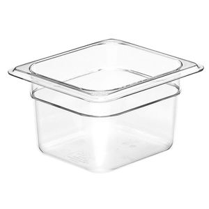 Cambro 100mm Deep 1/6 Clear Polycarbonate GN Pan - 1