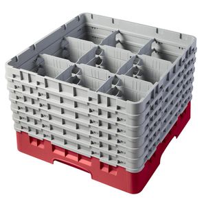 Cambro H298mm Red 9 Compartment Camrack - 1
