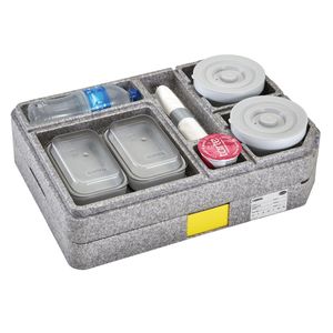 Cambro Tablotherm GoBox™ Insulated Tray with Rectangular Porcelain Dishware - 1