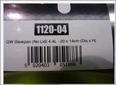 GW Stewpan (No Lid) 4.4L - 20 x 14cm (Dia x H) - 1120-04 - 6