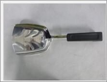 Genware Plastic Handle Chip Scoop Black - 577-12 - 3