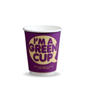 BioPak 12oz Double Wall "I'M A Green Cup" Hot BioCups (Pack of 500) - BC-12DW-GREEN-UK - 3