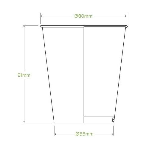 BioPak 280ml / 8oz (80mm) Cold Paper BioCups (Pack of 1,000) - BCC-8-G-UK - 5