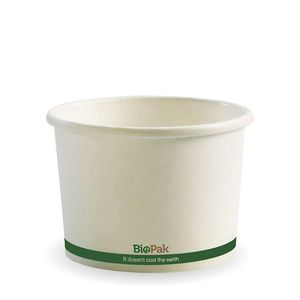 BioPak 550ml/16oz White Paper PLA-Lined BioBowls (Pack of 500) - BSC-16-UK - 1