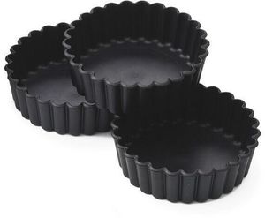 Exoglass 12 Exoglass Round Fluted Tart Tins 10cm - 10911-01 - 1