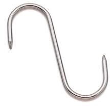 Set Of 10 Stainless Steel Meat Hooks 2 Tips 8cm Diameter 4 Mm - 11570-06 - 1
