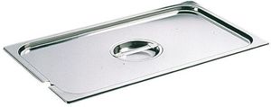 Bourgeat Stainless Steel Lid With Handle Gn 1/1 And Notch For Ladle - For Containers Without Handles - 12760-01 - 1