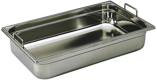 Bourgeat Stainless Steel Gastronorm Container - With Folding Handles - Gn 1/1 Depth 6.5cm - 10205-05 - 1