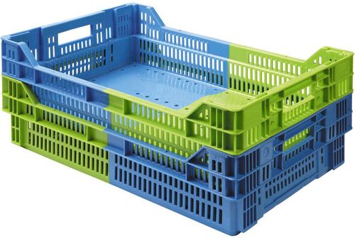 Stackable Perforated Container Blue And Green 600x400 Height 15.3cm 27 - 11305-01 - 2