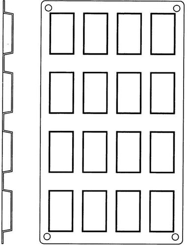 Gastroflex Mould Tray Gn 1/3 325x176 16 Financier Cakes 4.9x2.6cm - 10576-01 - 2