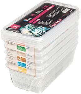 Modulus Set Of 5 Modulus Rigid Polypropylene Containers Gn 1/3 With Lids - 3.5 - 11132-01 - 1