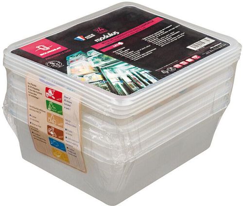 Modulus Set Of 4 Modulus Rigid Polypropylene Containers Gn 1/2 With Lids - 7.5 - 11131-03 - 1
