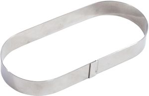 Matfer Mozaik Stainless Steel Oblong Tart Ring 20x9x2.5cm - 11614-03 - 1