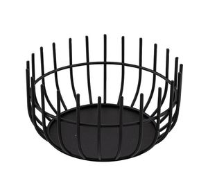 Round Black Coated Metal Basket Ø 20cm H 10cm - 063025 - 1