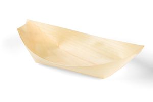 Box Of 1,000 (20 Packets Of 50) Pine Disposable Serving Boats 130x80x20 Mm - 706503 - 1