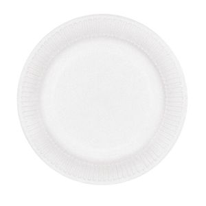 Box Of 500 (10 Packets Of 50) White Recycled Paper Plates Ø 23cm - 707600 - 1