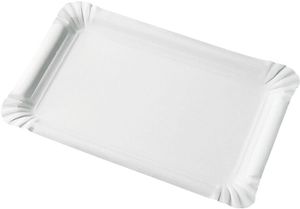 1,500 (6 Bags Of 250) White Cardboard Trays 13x20cm - 707607 - 1