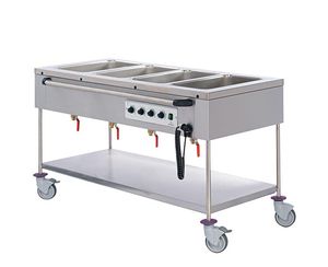 Bain Marie Trolley Without Oven - Separated Wells - 4 Gn 1/1 - Controls On The Long Side - 872314 - 1