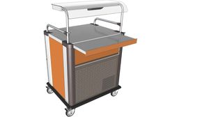 Nomad Multi-portion Meal Distribution Trolleys - Cold Food Transfer Models - 2x4 Gn 1/1 With Sneeze Guard - Neutral Stainless Steel Top - 887030 - 1