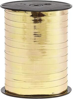 250 M Reel Of Plain Mirror Polypropylene Bolduc Band 7 Mm, Gold - 950071 - 1