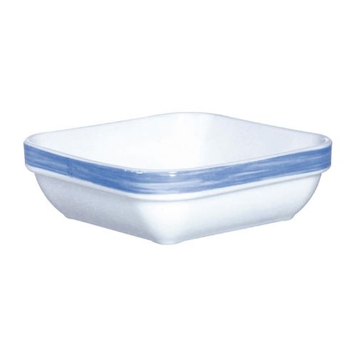 Arcoroc Brush Square Stacking Dishes Blue 110mm (24 Pack) - JK548 - 1