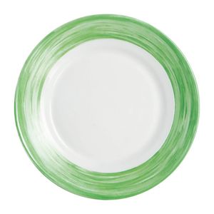 Arcoroc Brush Dessert Plates Green 195mm (12 Pack) - JK559 - 1