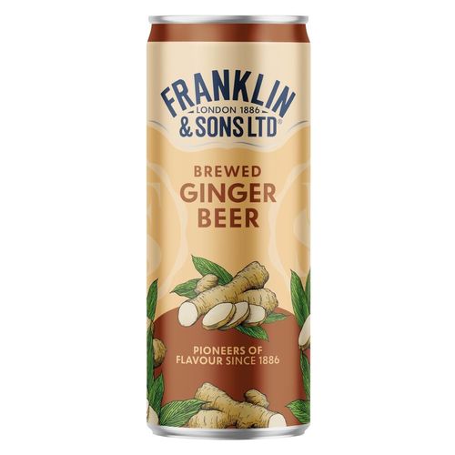 Franklin & Sons Brewed Ginger Beer Cans 250ml (12 Pack) - KA846 - 1