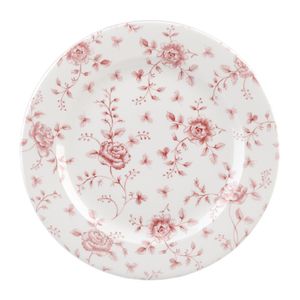 Churchill Vintage Prints Rimmed Plates Cranberry Rose Chintz 305mm (6 Pack) - FF714 - 1