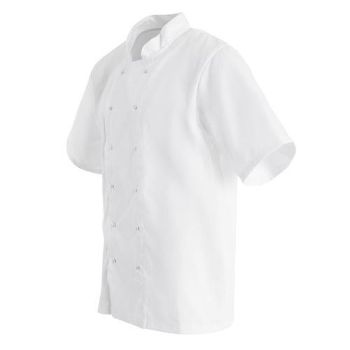 Whites Boston Unisex Chef Jackets Short Sleeve White L (5 Pack) - SA823 - 3