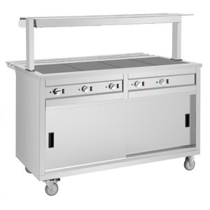 Buffalo Mobile Servery with Solid Heated Top 4x 1/1 GN - JB187 - 1