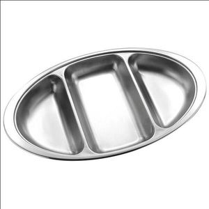 Vegetable Dish 34.8X21X 4Cm 14In 3 Div - 12563 - 1