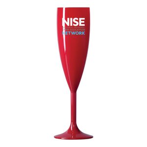 Custom Branded Reusable Red Champagne Flute (187ml/6.6oz) - C5556 - 1
